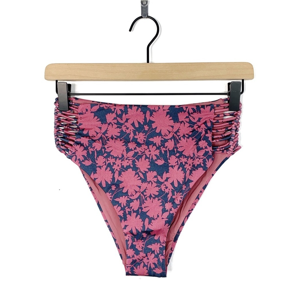 Dolce Vita Macrame High Waist Floral Bikini Bottom